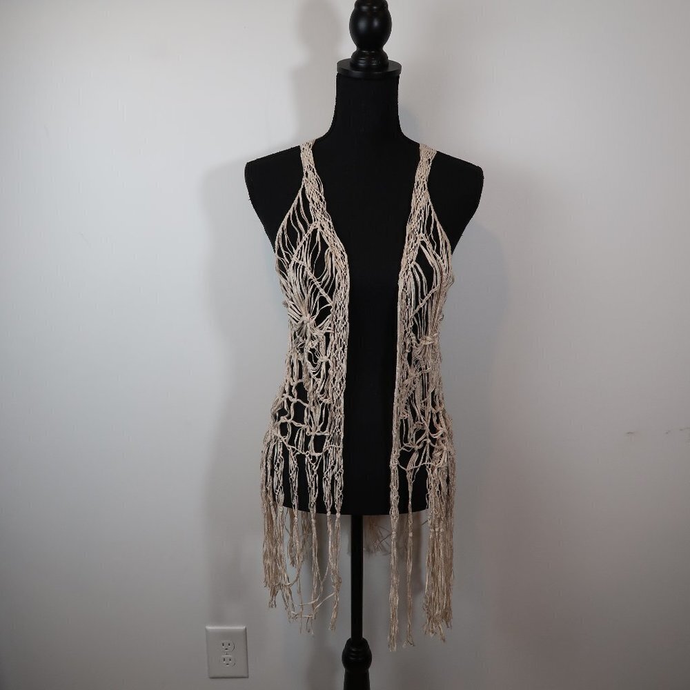 Left on Houston Fringe Boho Vest Cochella Vibes M